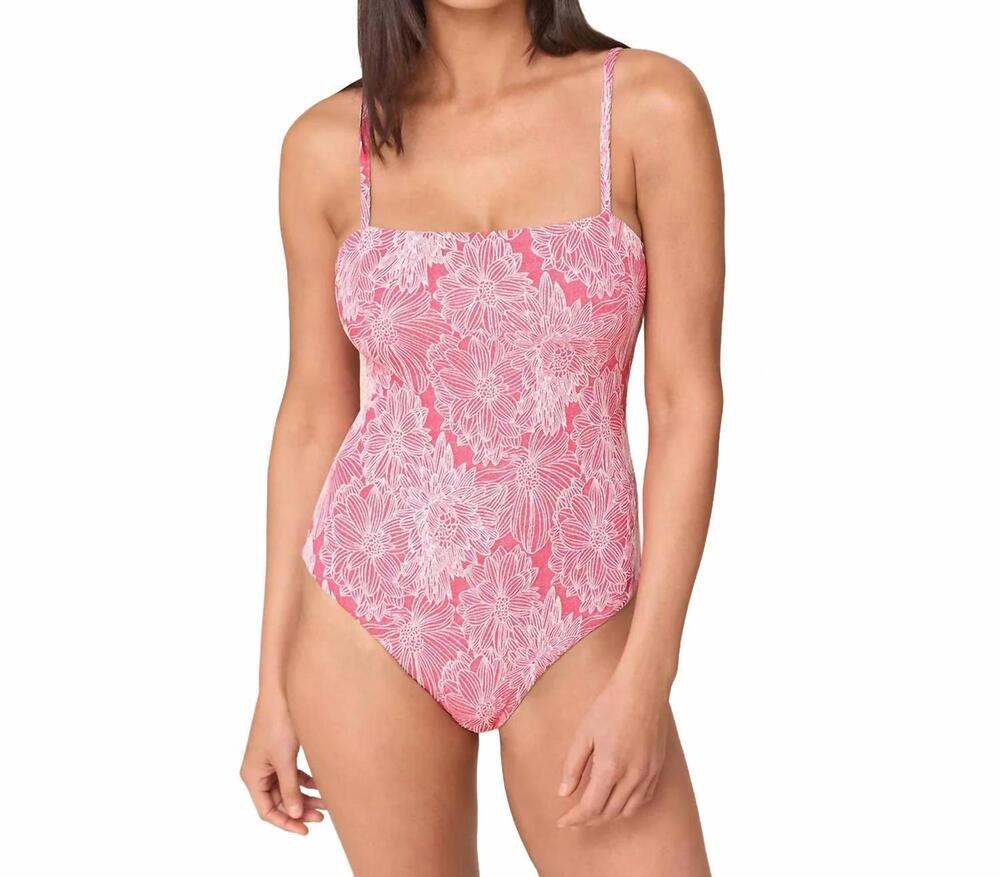 NEW ANDIE SWIM mersea one piece in peachy garden jacquard